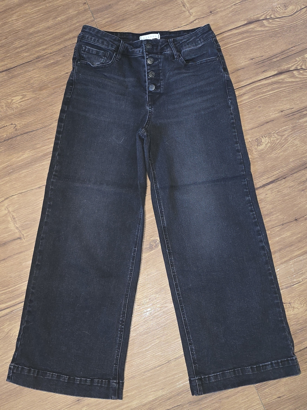 Harper Heritage Wide-Leg High-Rise Women's Jeans - Black - Stretchy Size 28